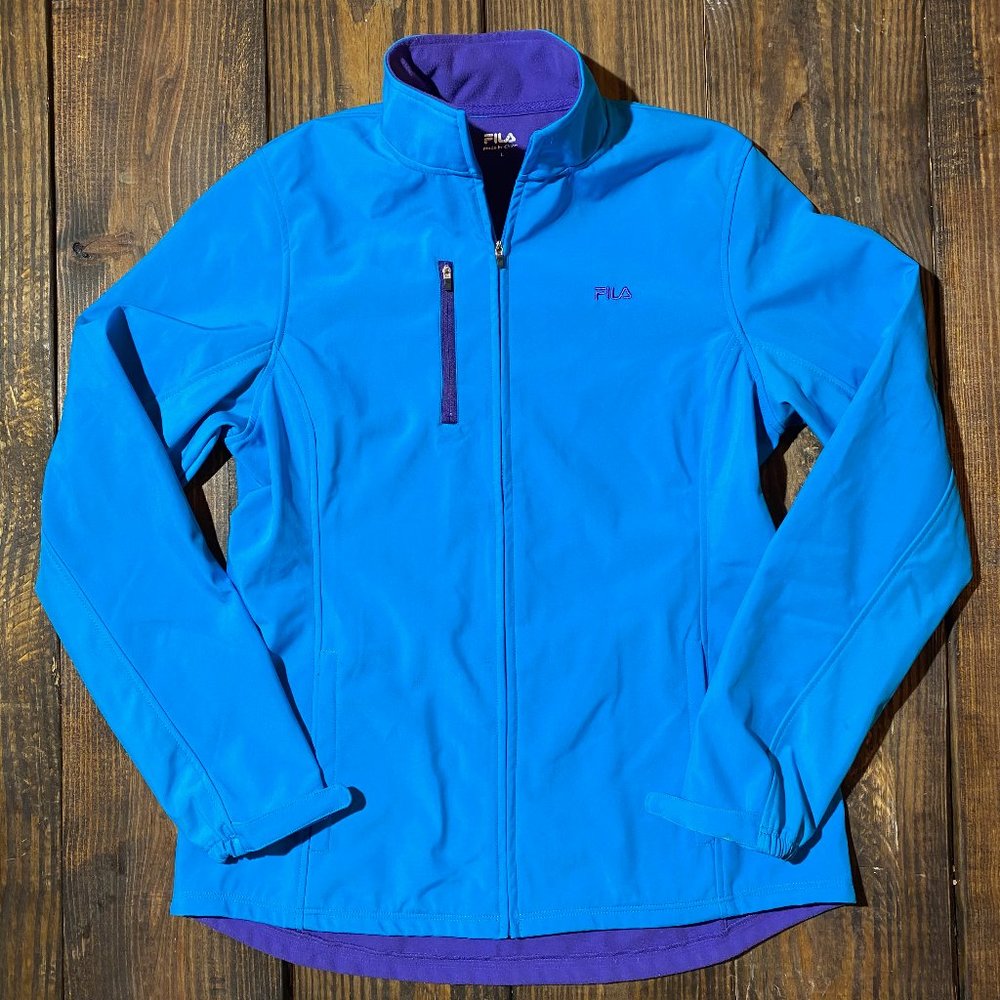 Fila Water Resistant Blue Jacket Size Large